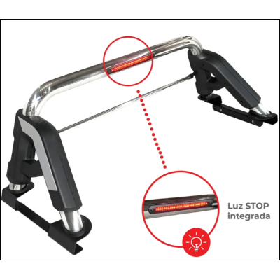 ROLL BAR CROMADO CON LUZ DE STOP